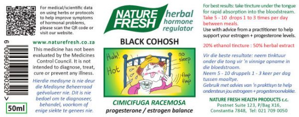 hormone balancing supplements black cohosh 50ml tincture label
