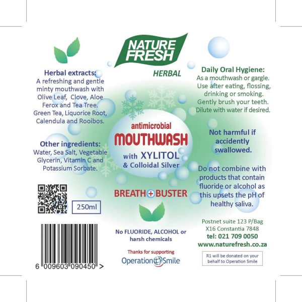 breath buster antimicrobial mouthwash label