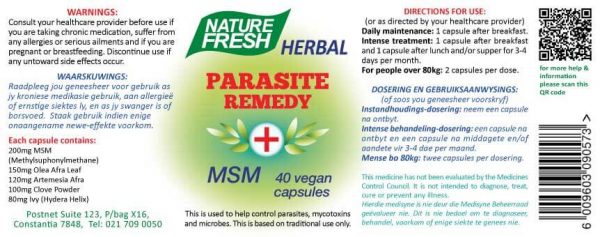 nature fresh parasite capsules label